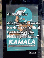 While they claim this is totally unauthorized, the Philadelphia Eagles don't seem to be in any hurry to take down posters all over town claiming Kamala is the ''official candidate''of the team. 